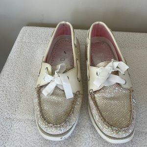 Sperry Topsiders pink sparkling size 8